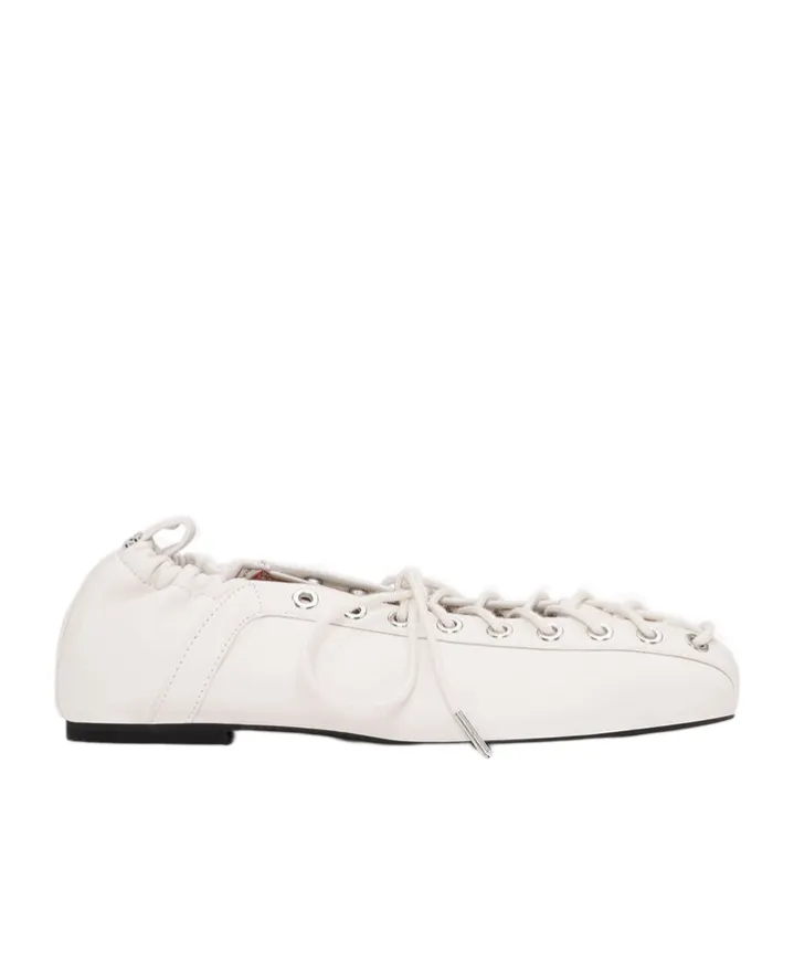 Ganni Lace-Up Ballet Shoes