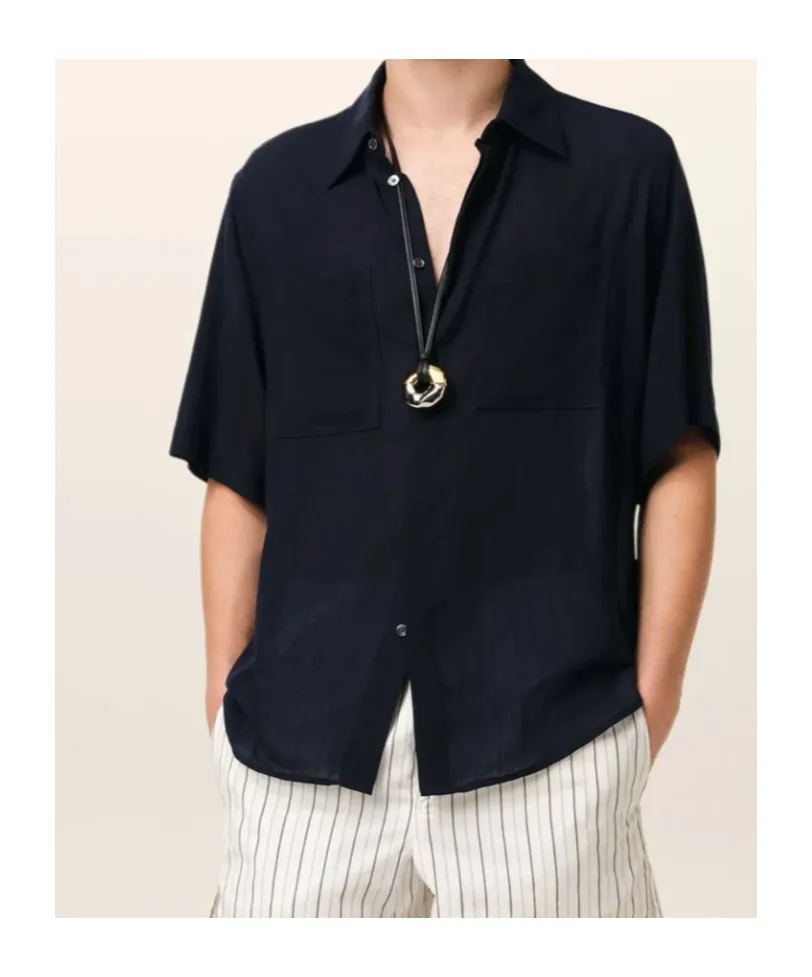 Ami Paris Short Sleeved Straight Hem Shirt