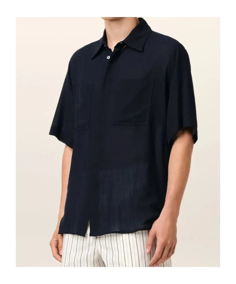 Ami Paris Short Sleeved Straight Hem Shirt