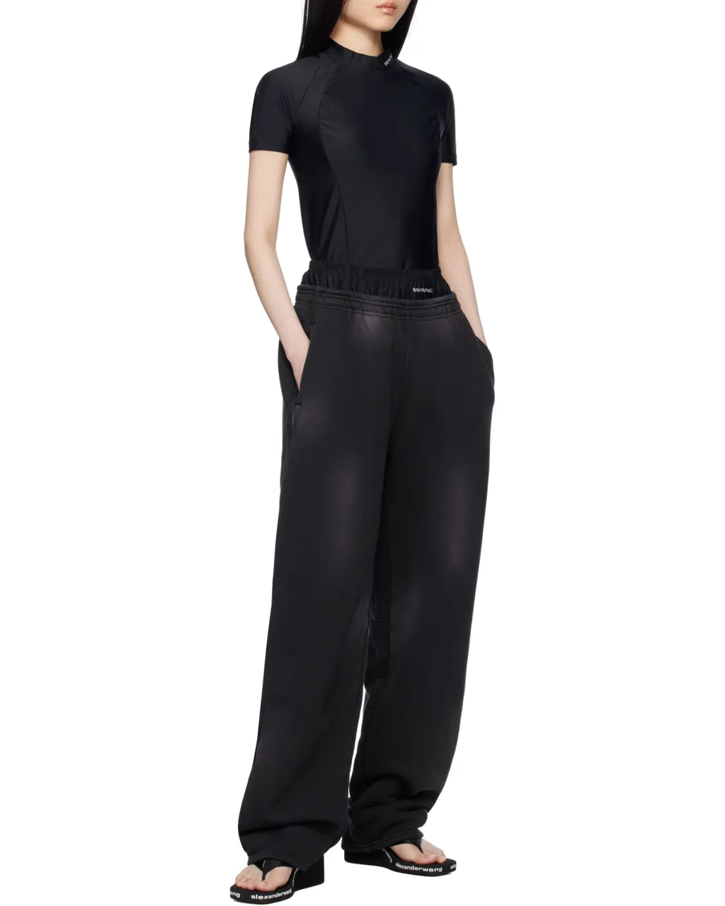 Alexander Wang Logo Detailed Mockneck T-Shirt