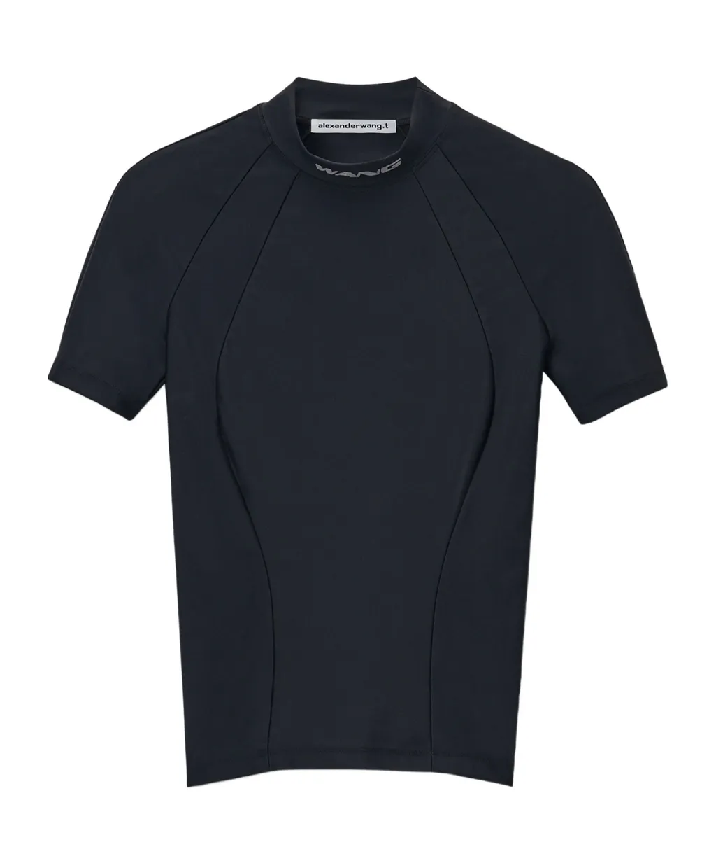 Alexander Wang Logo Detailed Mockneck T-Shirt