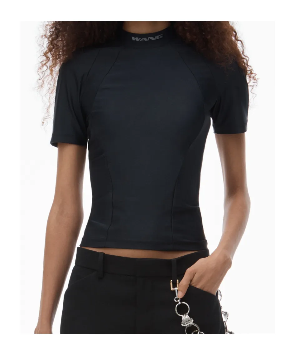 Alexander Wang Logo Detailed Mockneck T-Shirt