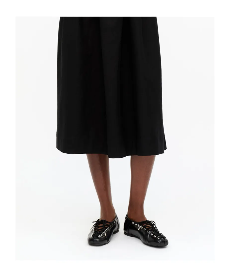 Ganni Square-Toe Lace-Up Balleina Shoes