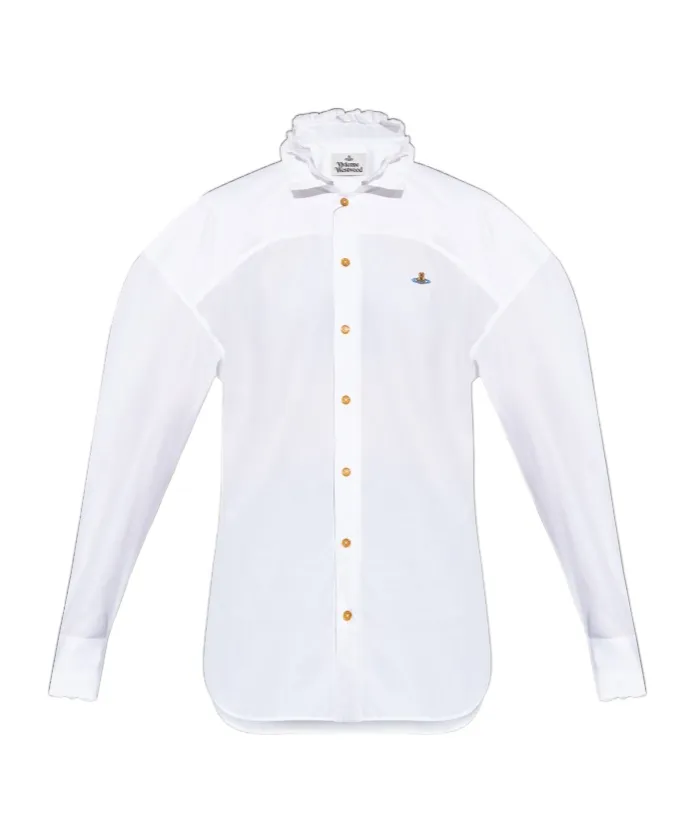 Vivienne Westwood Logo Embroidered Curved Hem Shirt