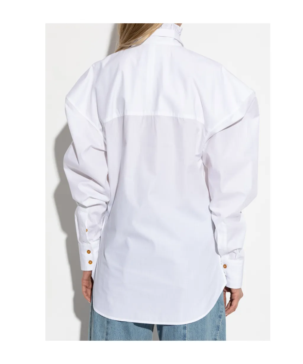 Vivienne Westwood Logo Embroidered Curved Hem Shirt