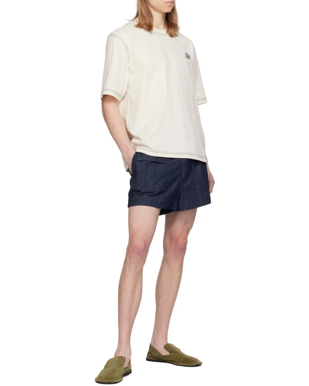 Ami Paris Logo Embroidered Crewneck T-Shirt