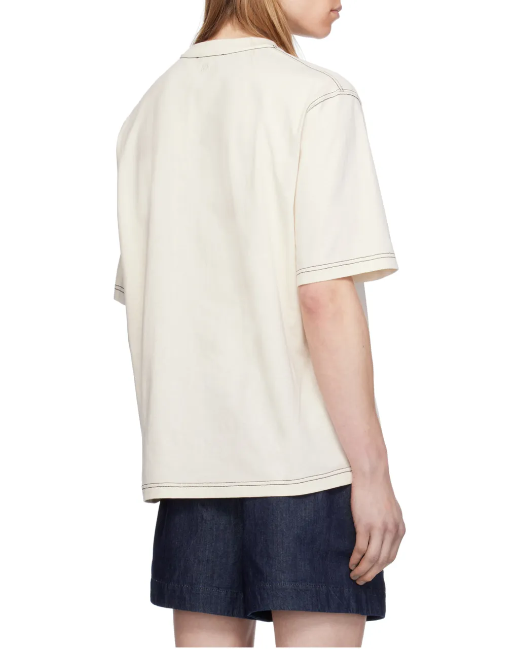 Ami Paris Logo Embroidered Crewneck T-Shirt