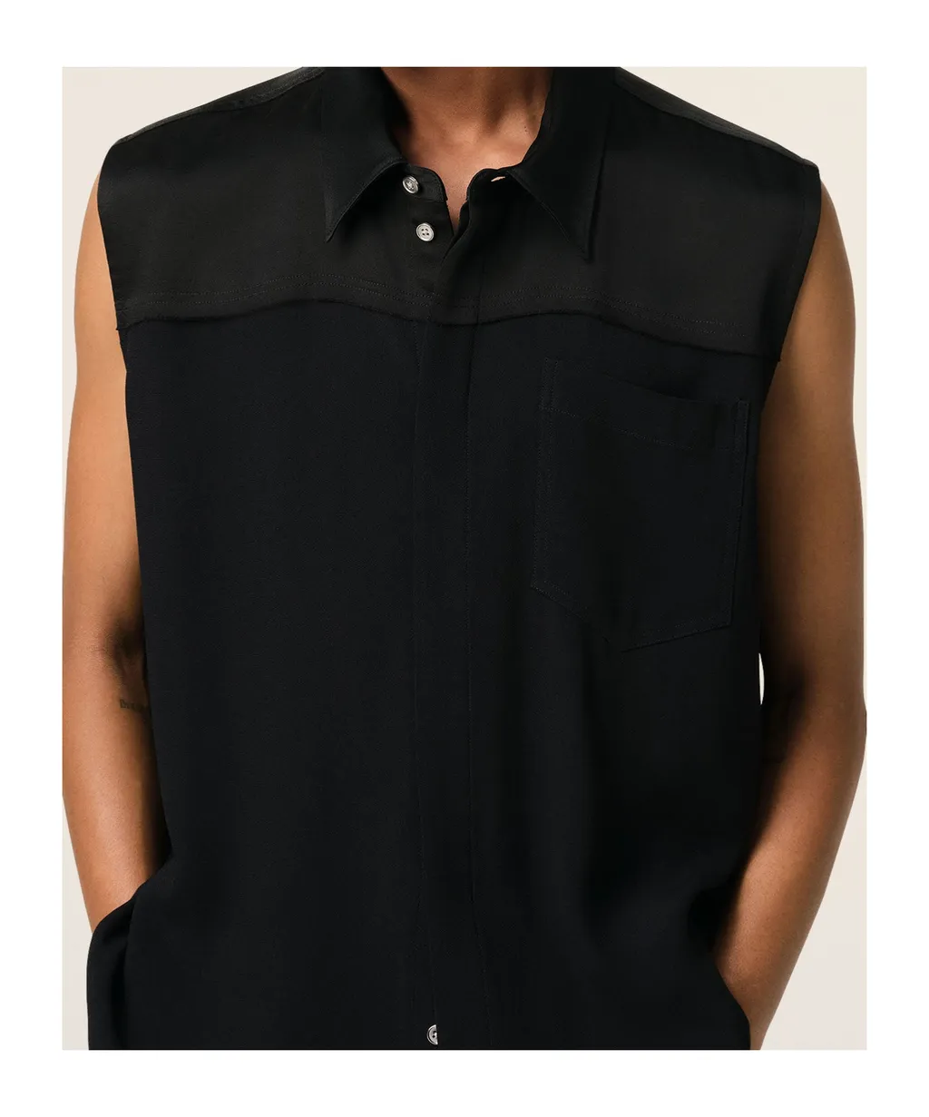 Ami Contrasted Top Sleeveless Shirt