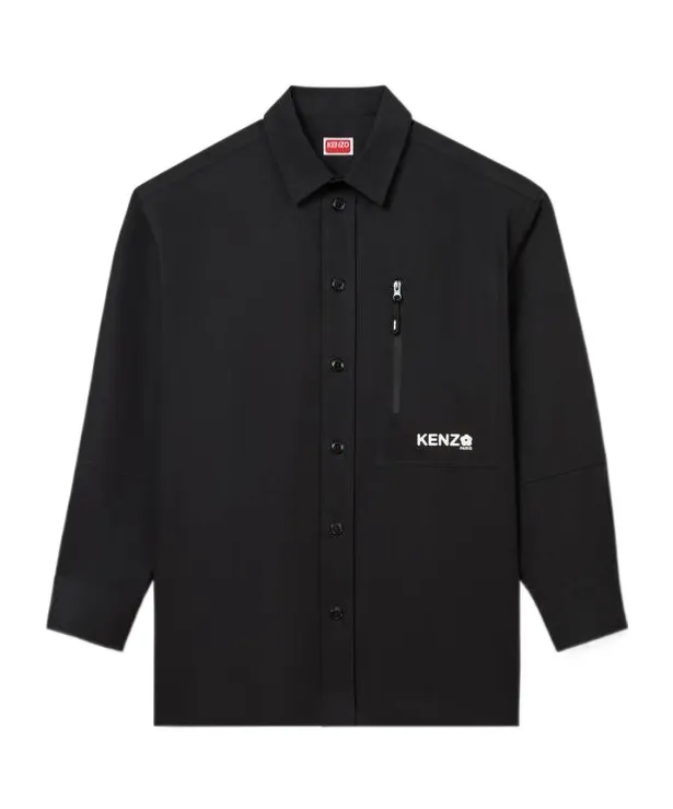 Oversized Shirt In Technical Cotton Boke Flower 2.0