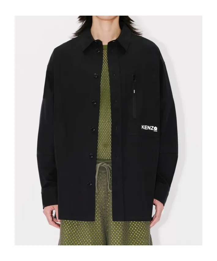 Oversized Shirt In Technical Cotton Boke Flower 2.0