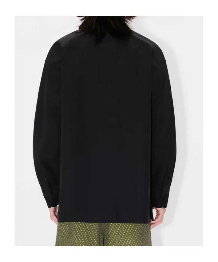 Oversized Shirt In Technical Cotton Boke Flower 2.0