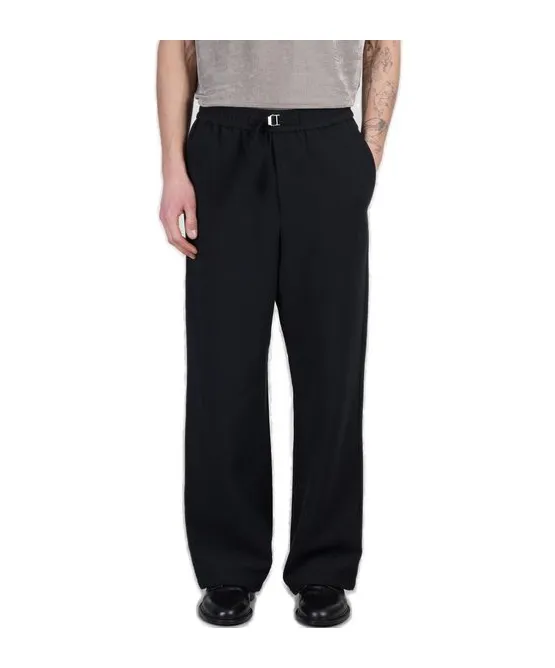 Ami Paris Logo Plaque Straight Leg Trousers