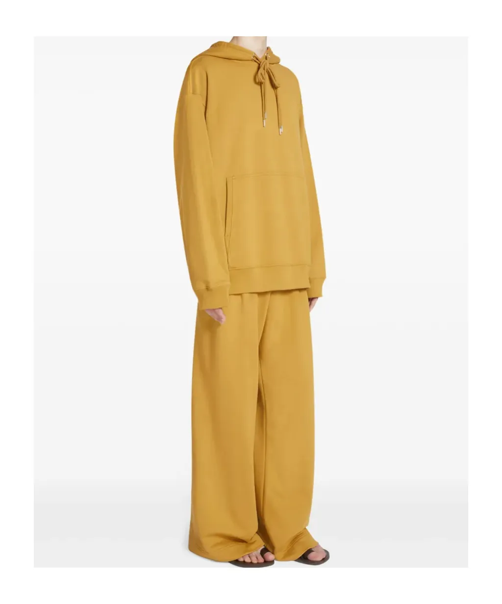 Wide-Leg Pleated Cotton Trousers