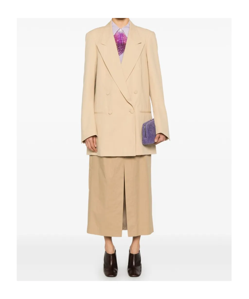 Beige Double-Breasted Blink Blazer Dries Van Noten