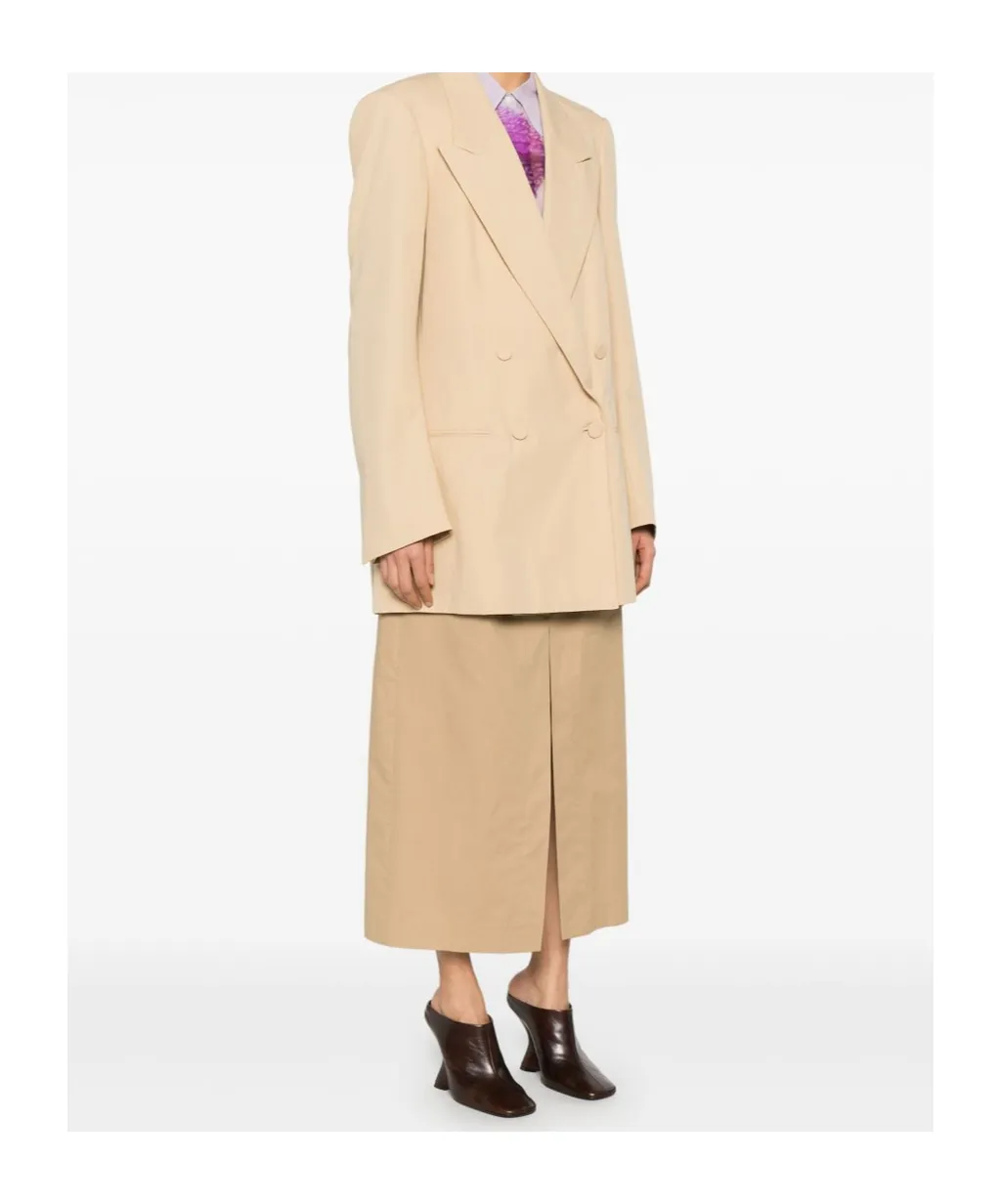 Beige Double-Breasted Blink Blazer Dries Van Noten