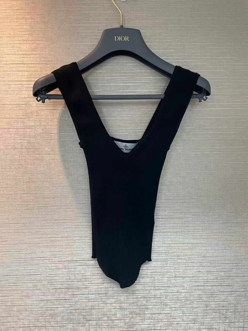 Orb-Embroidered Ribbed Top