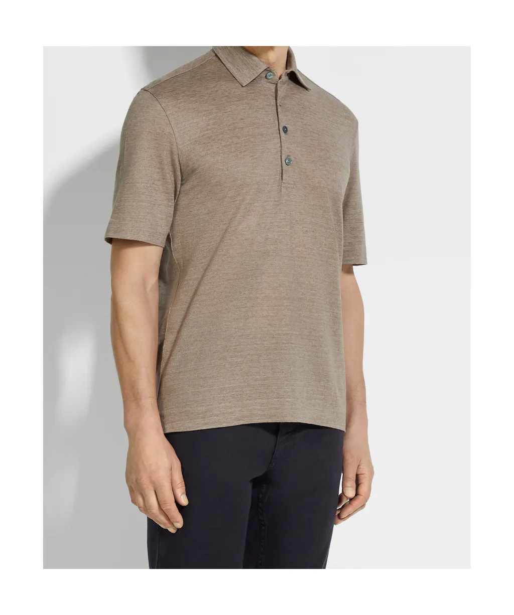 Zegna Oasi Lino Short-Sleeved Polo Shirt