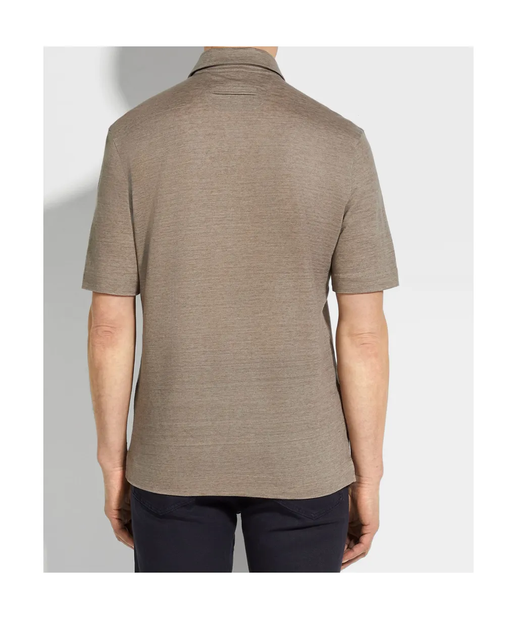 Zegna Oasi Lino Short-Sleeved Polo Shirt