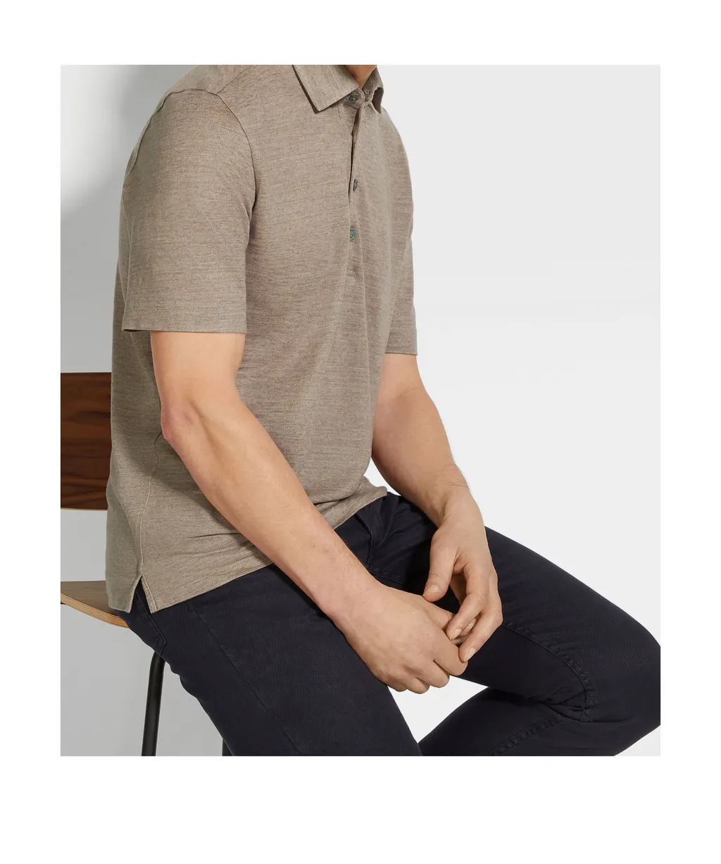 Zegna Oasi Lino Short-Sleeved Polo Shirt