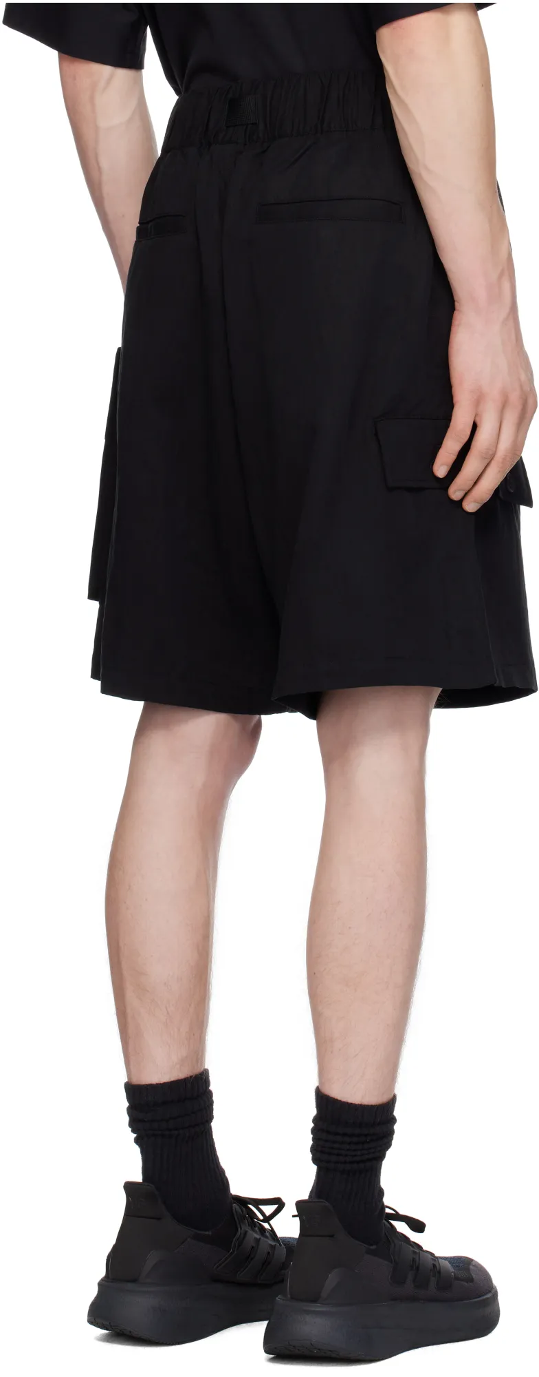 Y-3 Twill Asymmetric Cargo Shorts