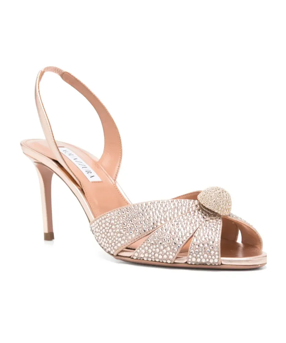 Aquazzura Almond Open Toe Slingback Sandals
