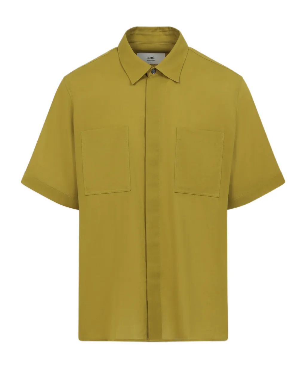 Ami Paris Short Sleeved Straight Hem Shirt