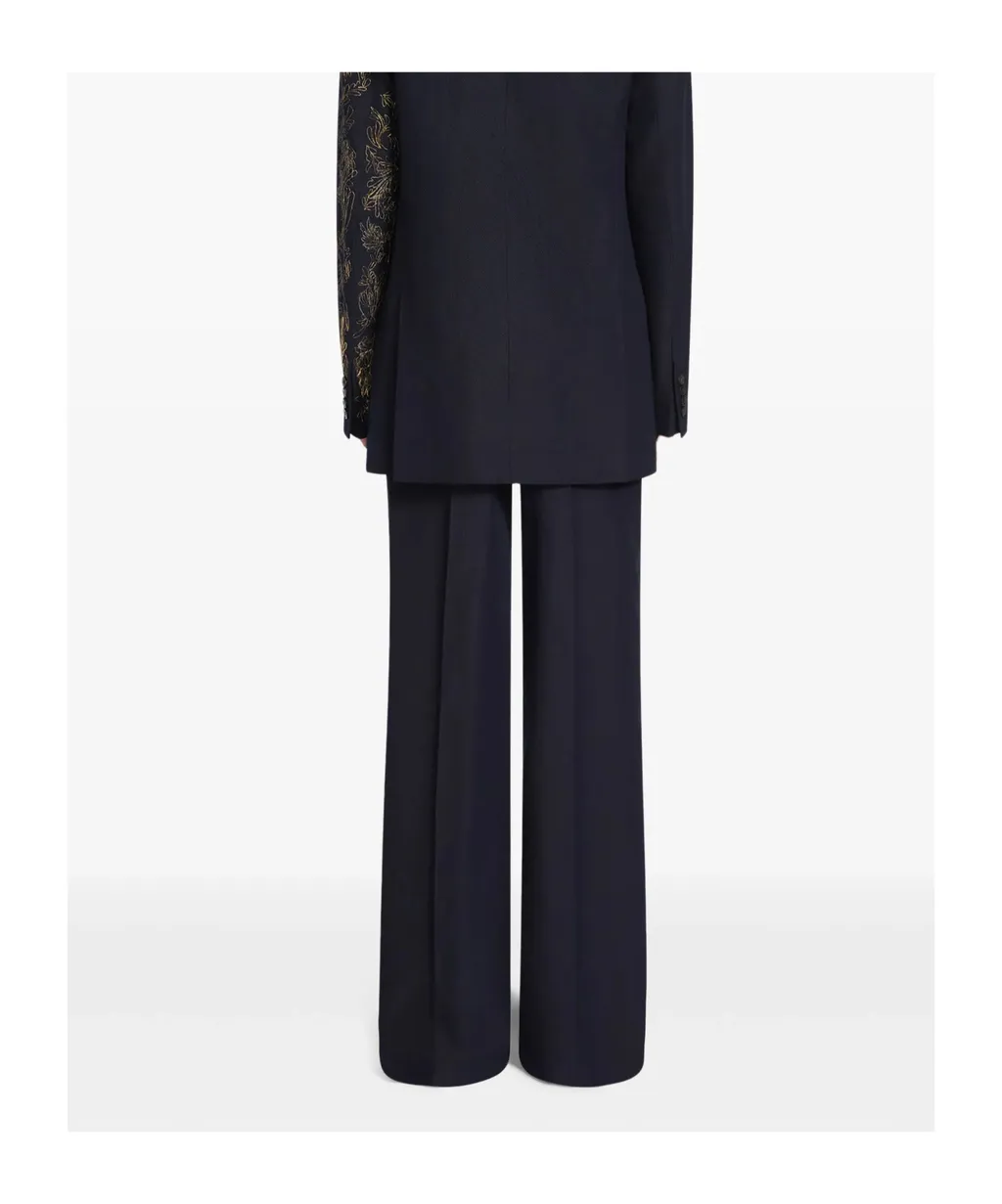 Dries Van Noten Pressed Creased Straight-Leg Trousers