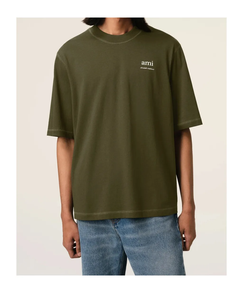 Ami Paris Logo Printed Oversized Fit T-Shirt