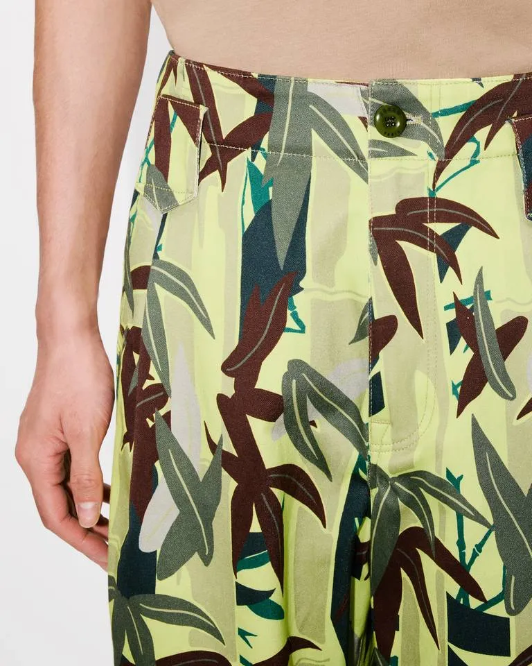 Oversized Pleated Pants In Cotton Kenzo Chiku-Rin Camo