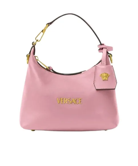 Versace Logo Plaque Zipped Shoulder Bag