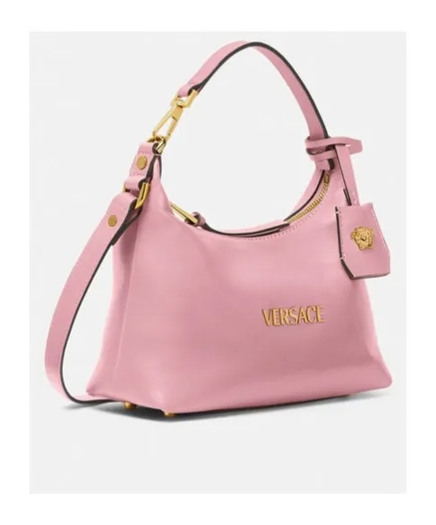 Versace Logo Plaque Zipped Shoulder Bag