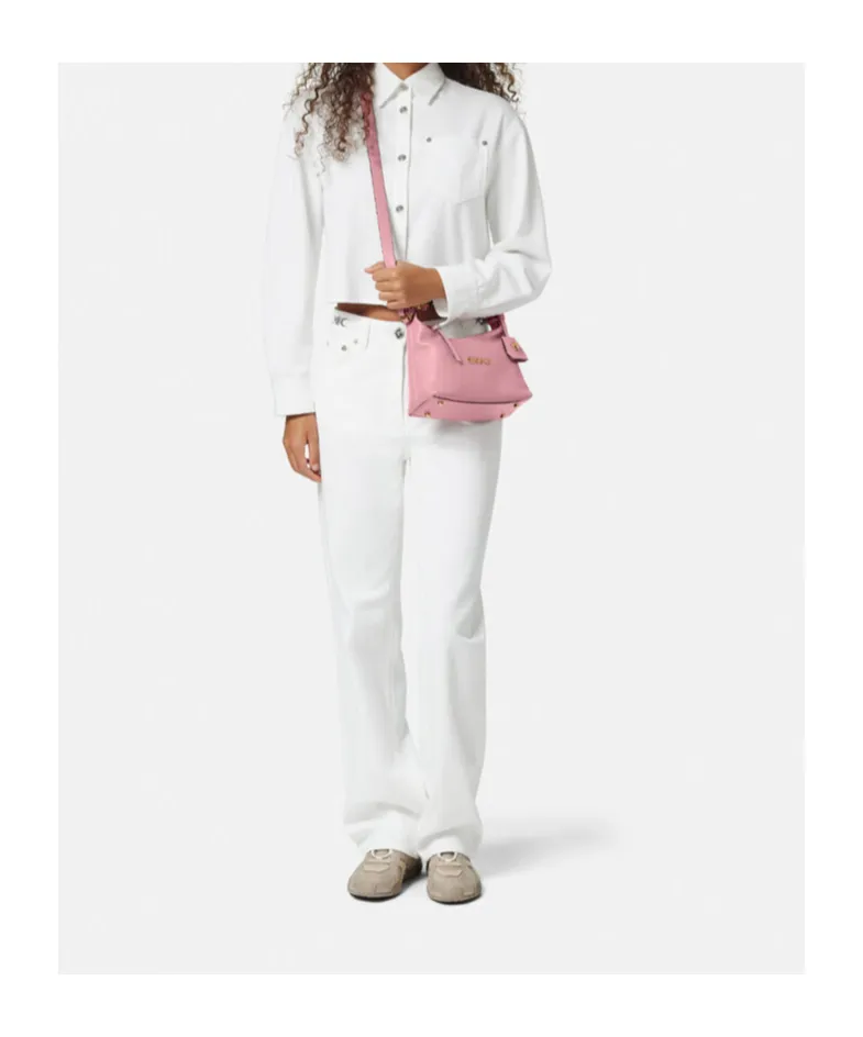 Versace Logo Plaque Zipped Shoulder Bag