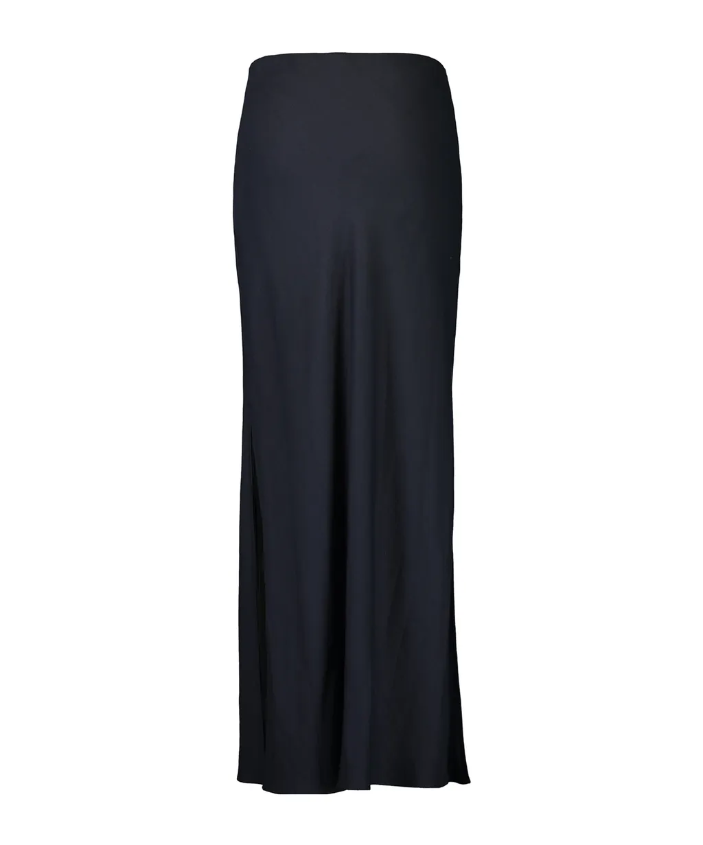 Brunello Cucinelli Side Slit Twill Maxi Skirt