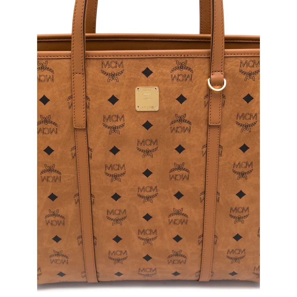 Mcm Allover Logo Printed Tote Bag