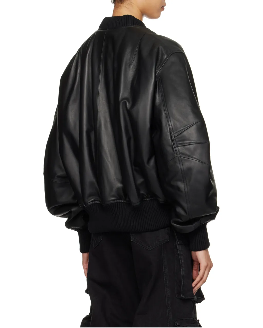 The Attico Leather Bomber Jacket