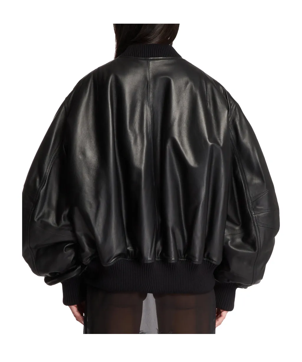 The Attico Leather Bomber Jacket