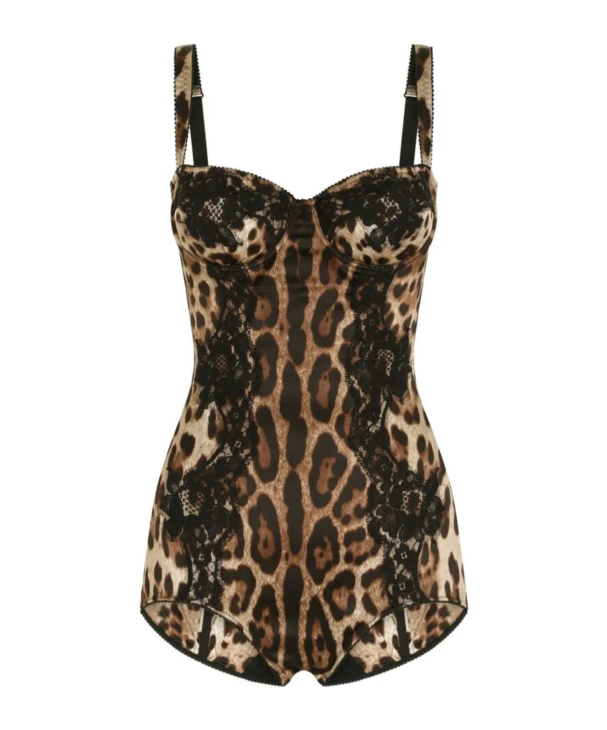 Dolce & Gabbana Leopard Printed Bodysuit