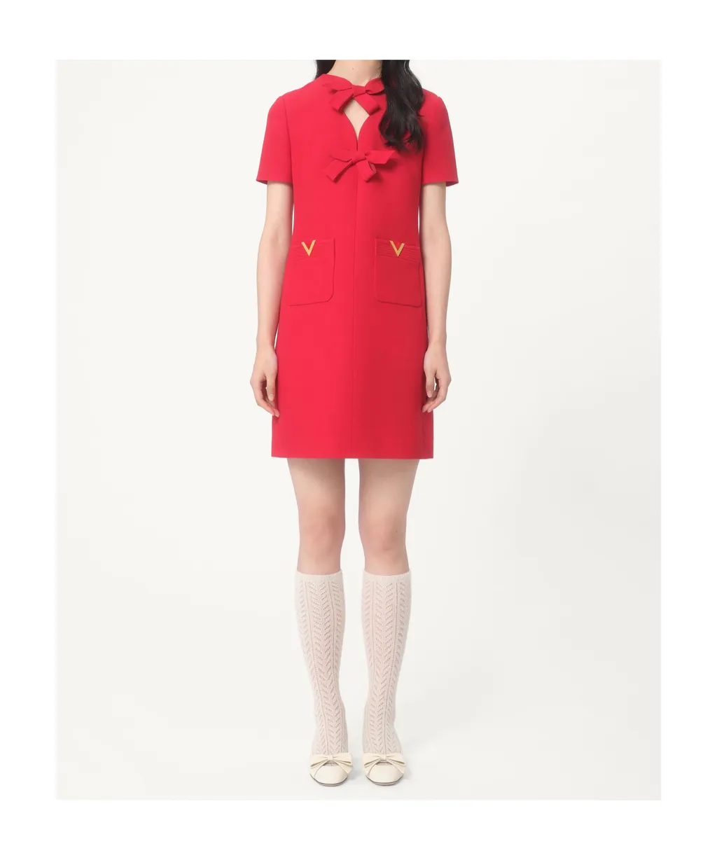 Valentino Bow Detailed A-Line Mini Dress