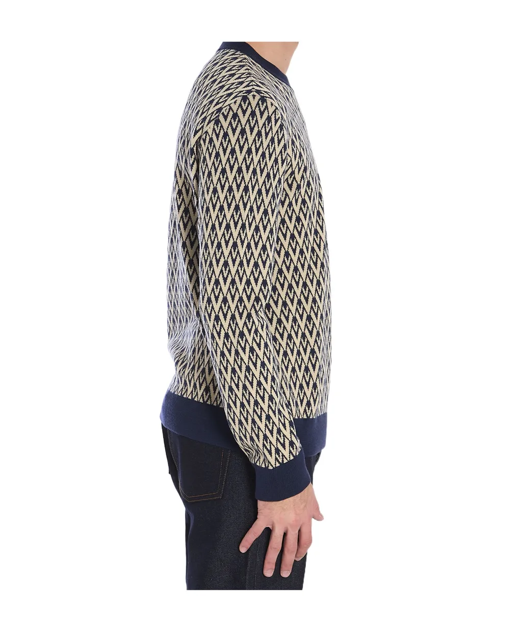 Valentino Garavani Toute La V Jacquard Knit Sweater