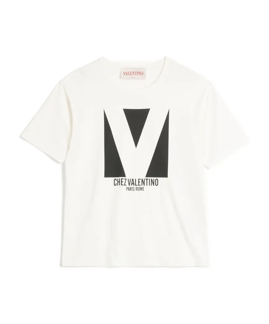 Valentino Chez Valentino-Printed Crewneck T-Shirt