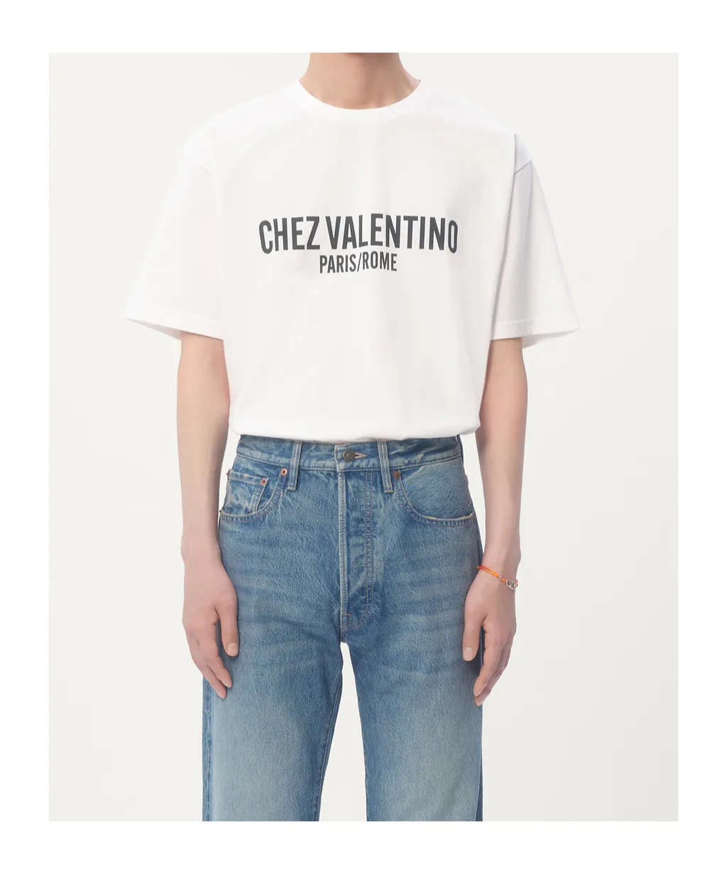 Valentino Chez Valentino-Printed Crewneck T-Shirt