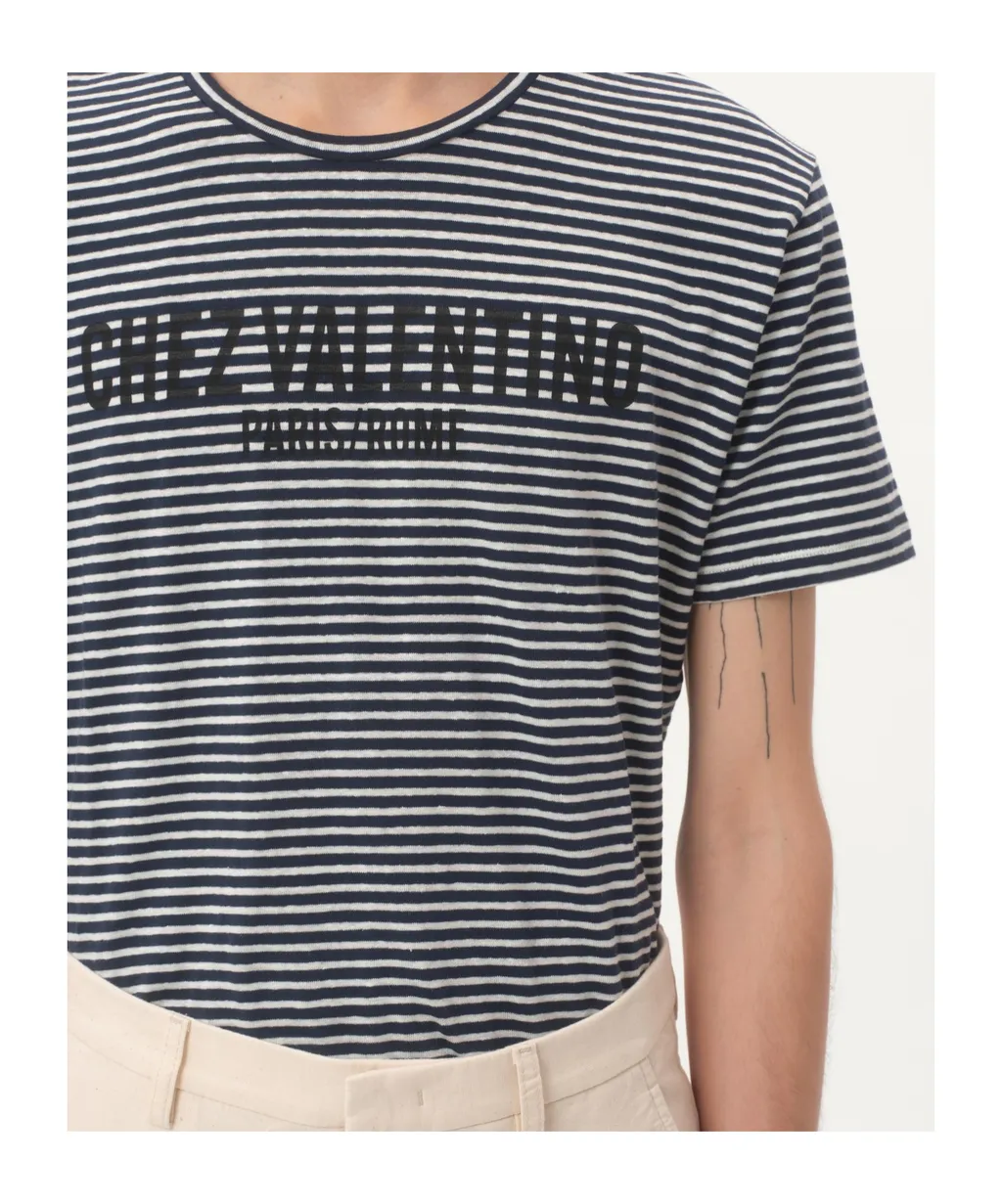 Valentino Striped Crewneck T-Shirt