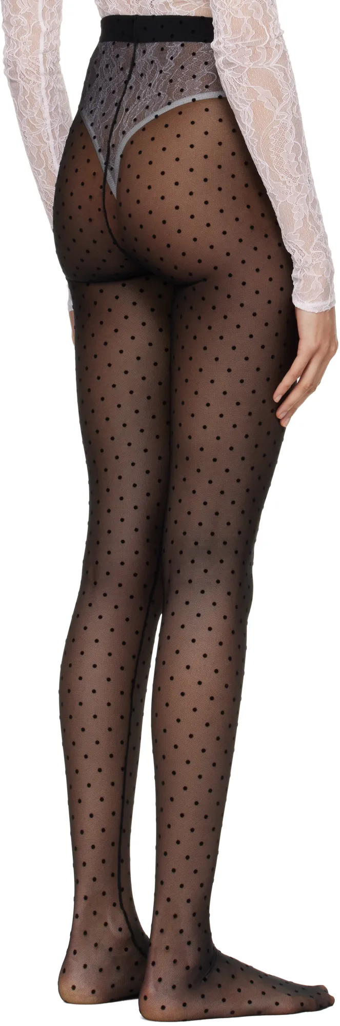 Wardrobe.Nyc Polka Dot Mesh Tights