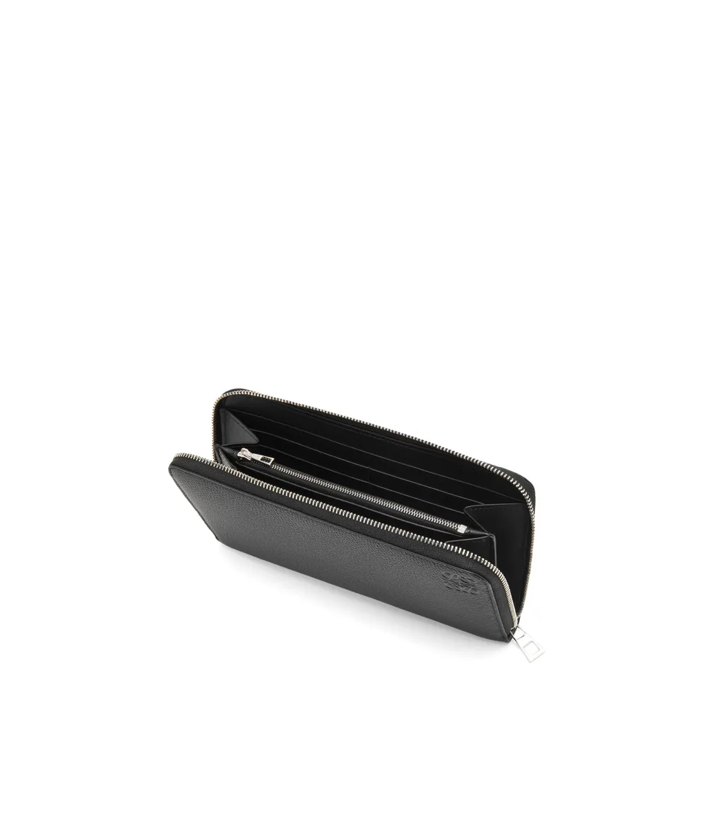 Zip Around Wallet In Soft Grained Calfskin