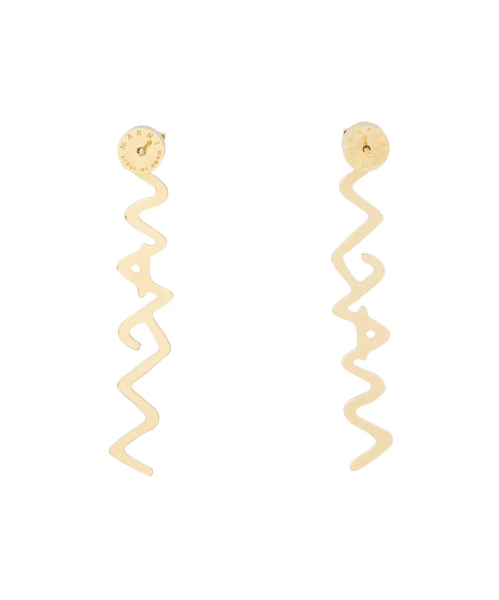 Marni Symbol Embellished Logo Plaque Earrings