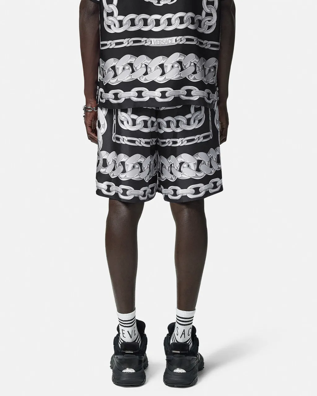 Versace Graphic-Printed Elasticated Waistband Track Shorts