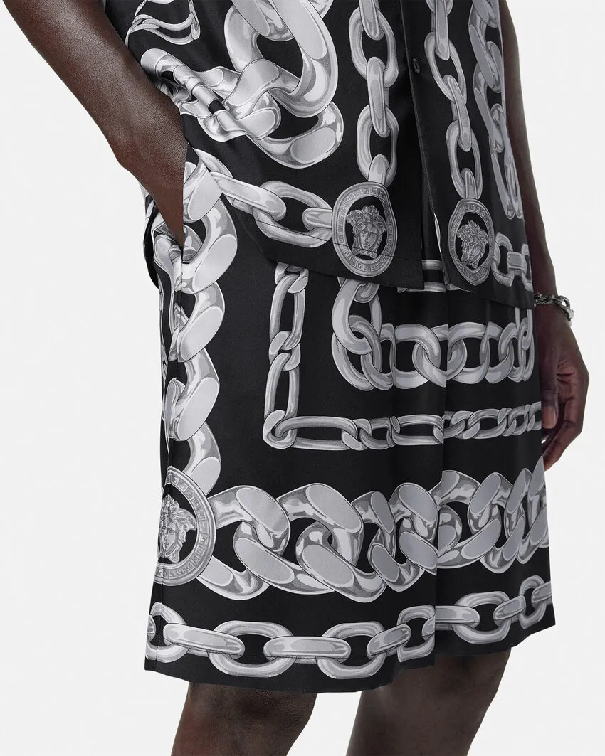 Versace Graphic-Printed Elasticated Waistband Track Shorts