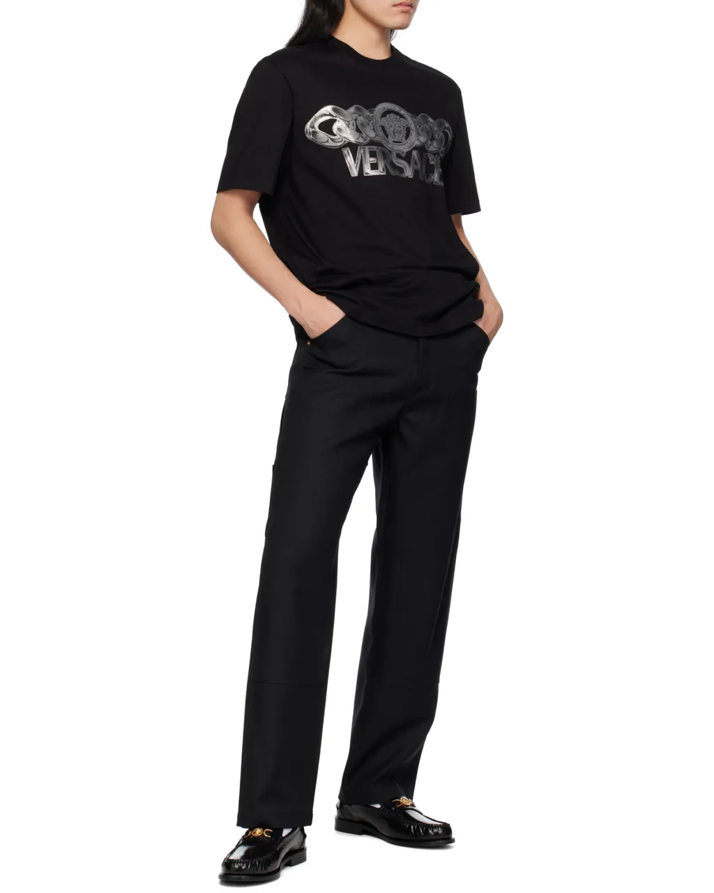 Versace Logo-Printed Crewneck T-Shirt