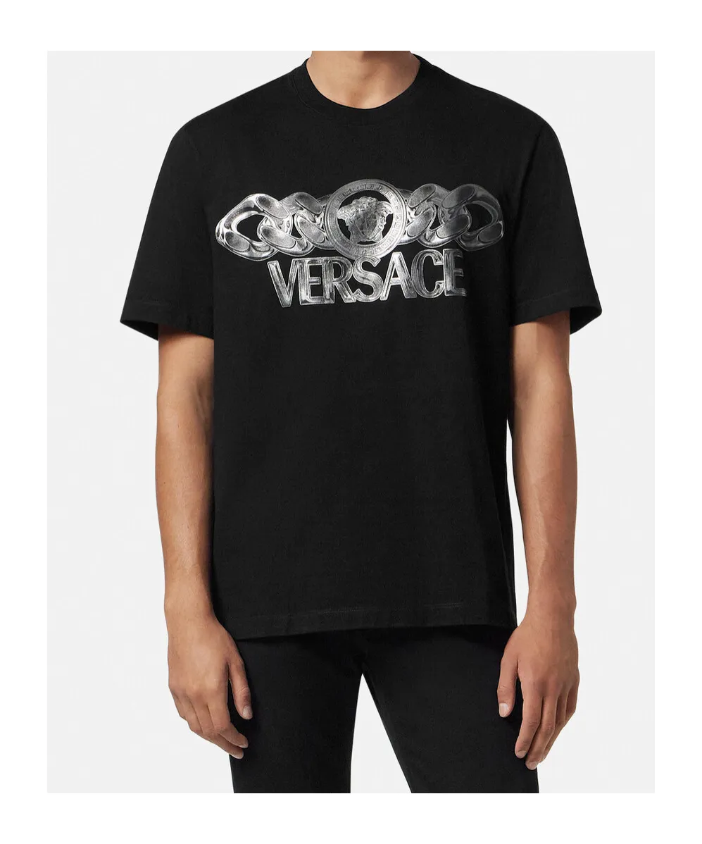 Versace Logo-Printed Crewneck T-Shirt