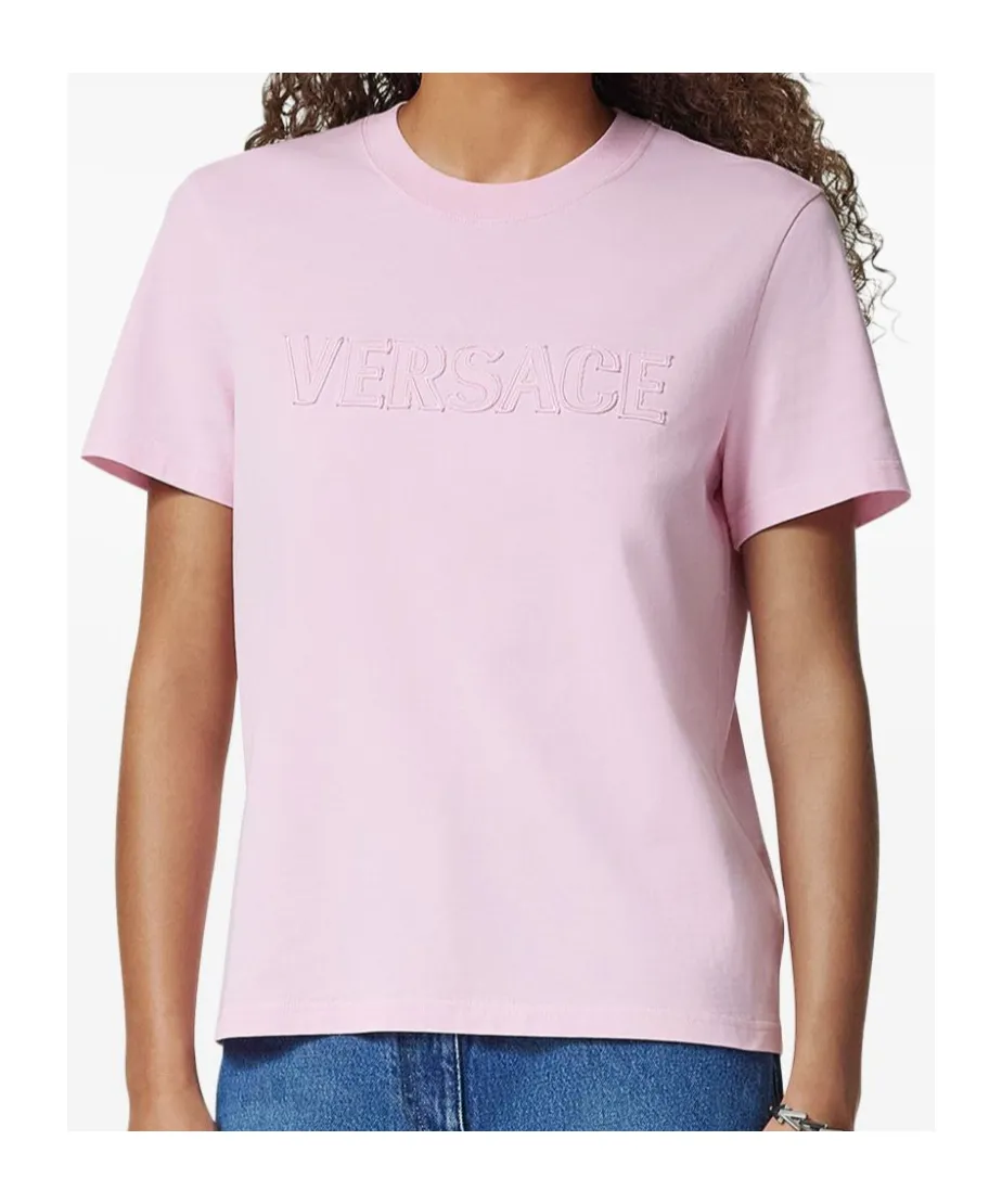 Versace Logo-Appliqu Crewneck T-Shirt